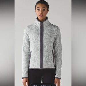 Size 8 Lululemon Its Fleecing Cold Zip Up, Heathered dark carbon